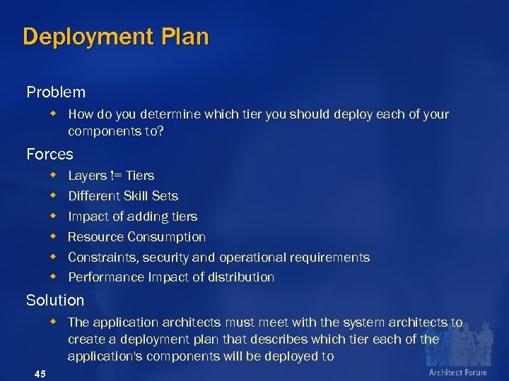 Deployment Plan Problem w How do you determine which tier you should deploy each
