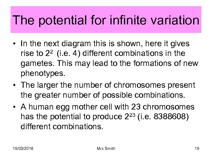 The potential for infinite variation • In the next diagram this is shown, here