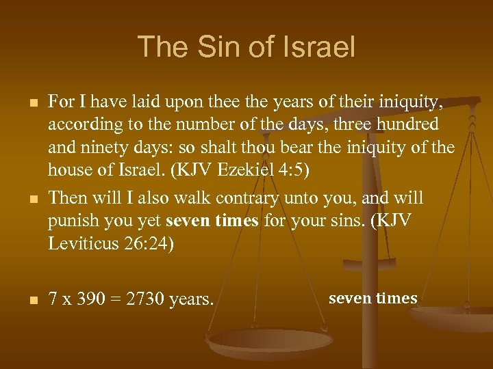 The Sin of Israel n n n For I have laid upon thee the