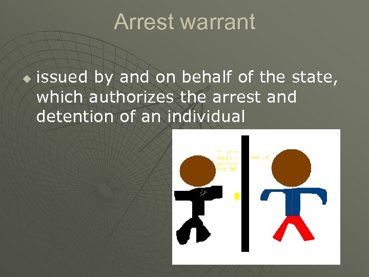 Arrest warrant u issued by and on behalf of the state, which authorizes the