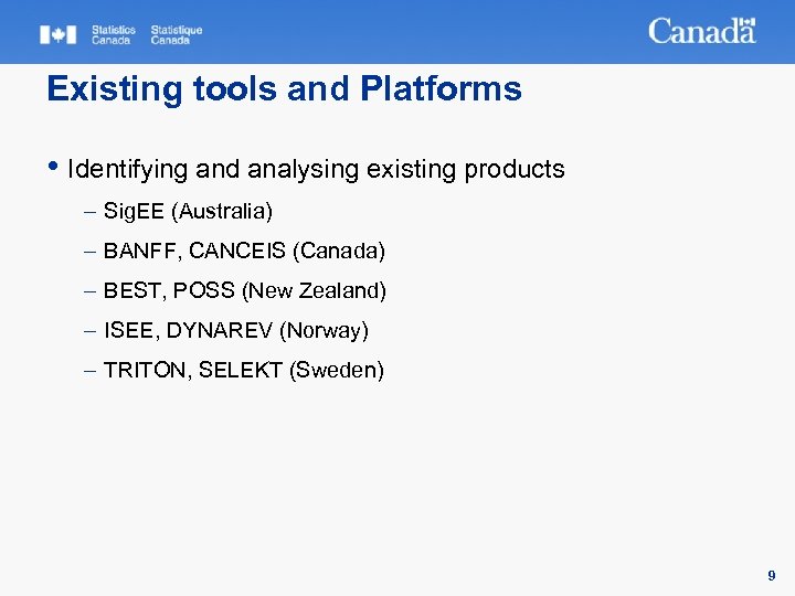 Existing tools and Platforms • Identifying and analysing existing products – Sig. EE (Australia)