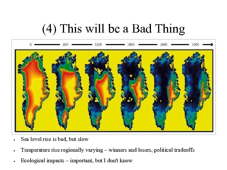 (4) This will be a Bad Thing ● Sea level rise is bad, but