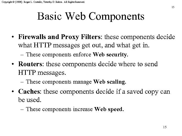 Copyright © [2006]. Roger L. Costello, Timothy D. Kehoe. All Rights Reserved. 15 Basic