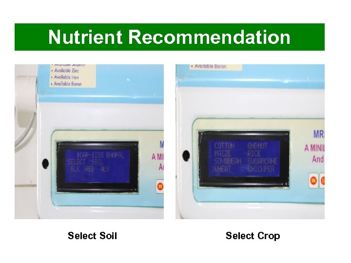 Nutrient Recommendation Select Soil Select Crop 