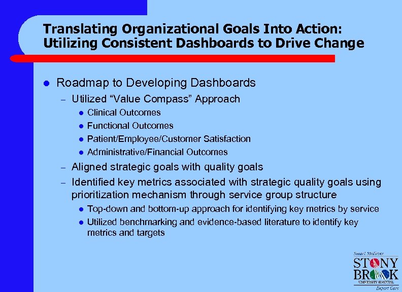 Translating Institutional Goal-Setting And Benchmarking To The Bedside