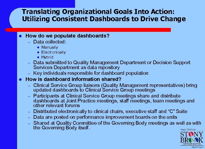 Translating Institutional Goal-Setting And Benchmarking To The Bedside