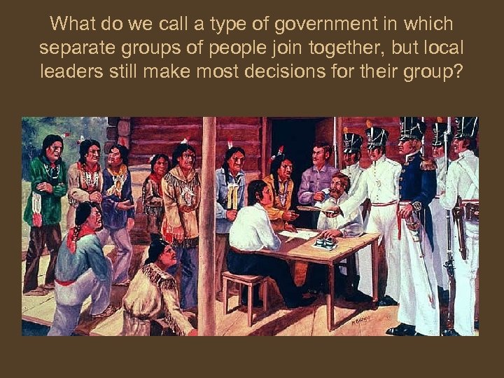 What do we call a type of government in which separate groups of people