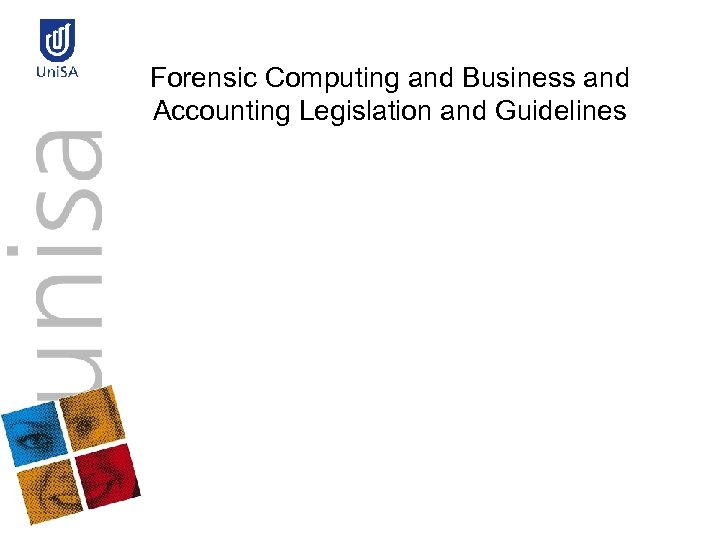 Forensic Computing and Business and Accounting Legislation and Guidelines 