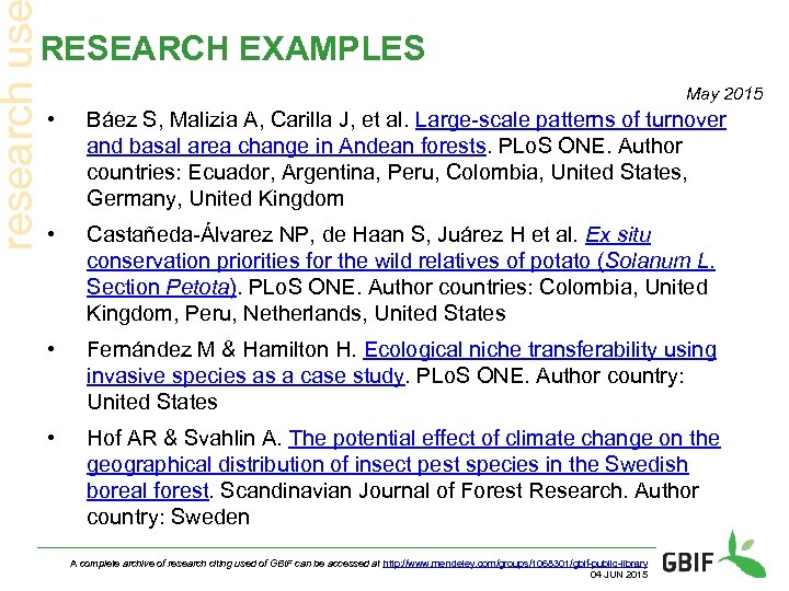 research us RESEARCH EXAMPLES May 2015 • Báez S, Malizia A, Carilla J, et