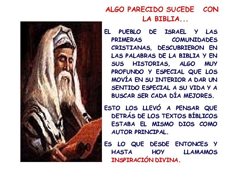 ALGO PARECIDO SUCEDE LA BIBLIA. . . EL CON PUEBLO DE ISRAEL Y LAS