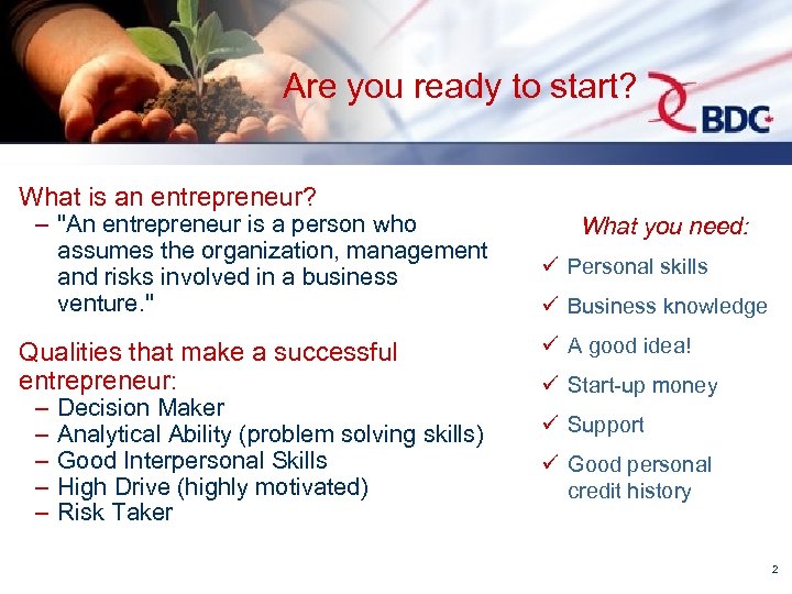 Are you ready to start? What is an entrepreneur? – 
