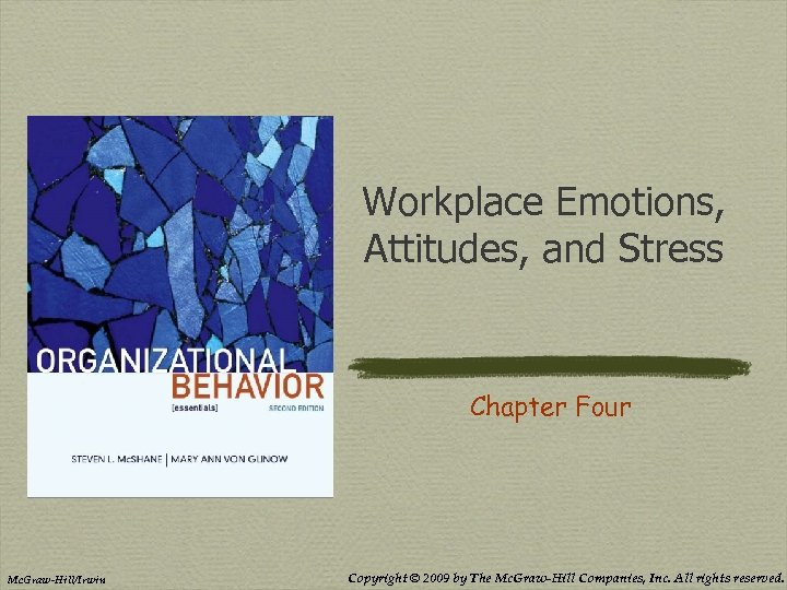 Workplace Emotions, Attitudes, and Stress Chapter Four Mc. Graw-Hill/Irwin Copyright © 2009 by The