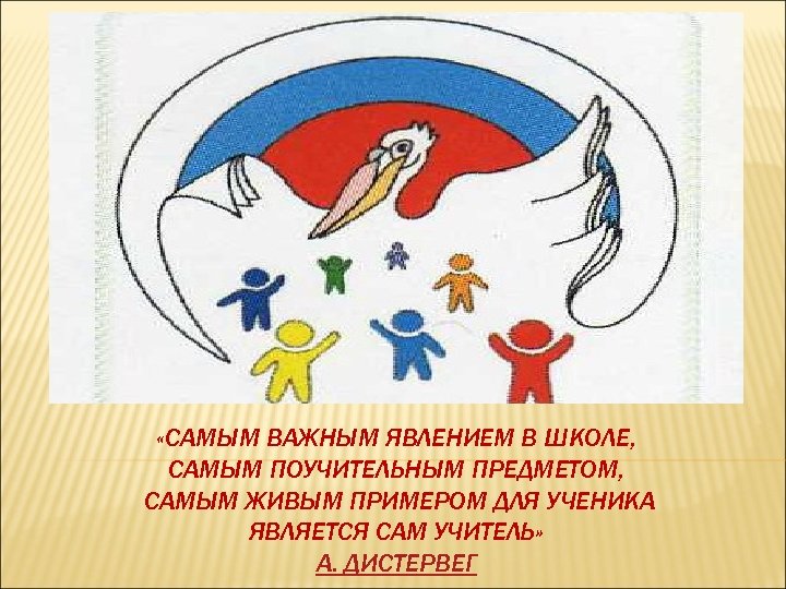  «САМЫМ ВАЖНЫМ ЯВЛЕНИЕМ В ШКОЛЕ, САМЫМ ПОУЧИТЕЛЬНЫМ ПРЕДМЕТОМ, САМЫМ ЖИВЫМ ПРИМЕРОМ ДЛЯ УЧЕНИКА