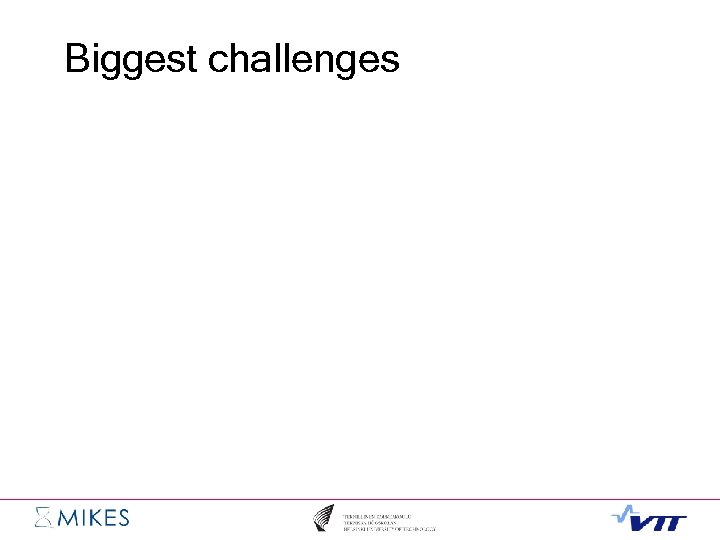 Biggest challenges 