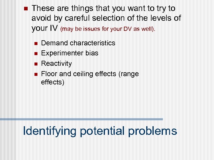 Experiment Basics Variables Psych 231 Research Methods In