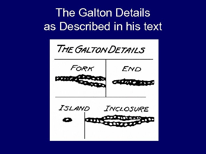 The Galton Details as Described in his text 
