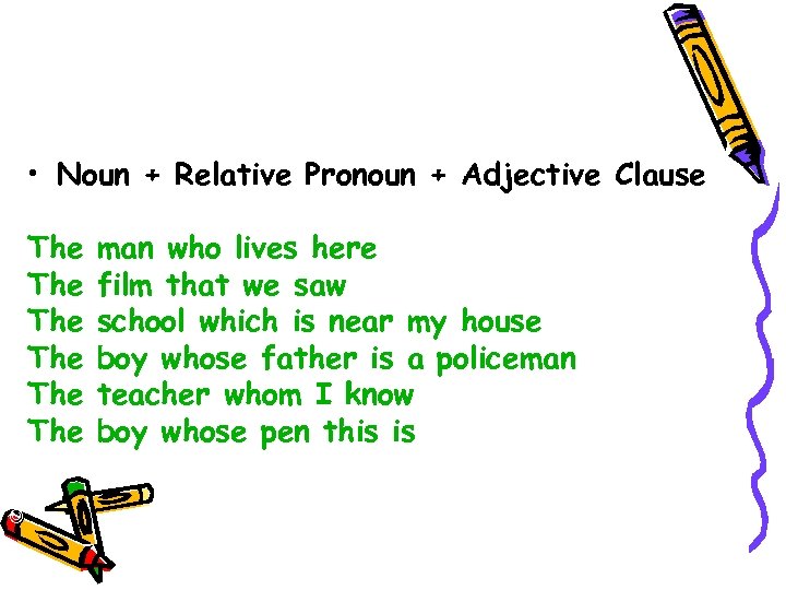 © Capital Community College • Noun + Relative Pronoun + Adjective Clause The The