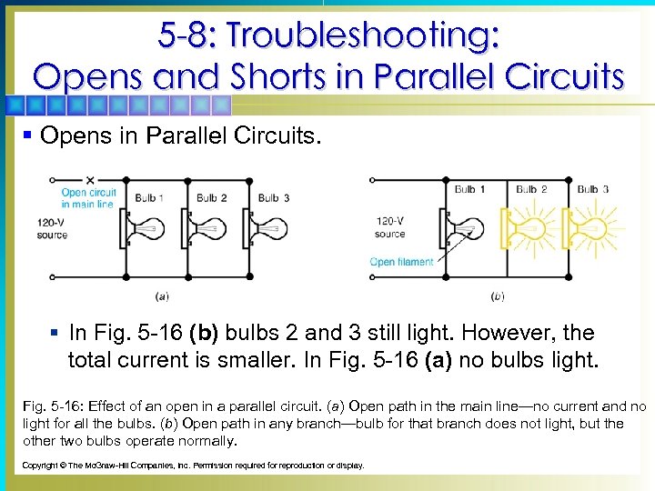 5 -8: Troubleshooting: Opens and Shorts in Parallel Circuits § Opens in Parallel Circuits.