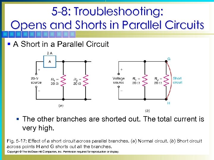 5 -8: Troubleshooting: Opens and Shorts in Parallel Circuits § A Short in a