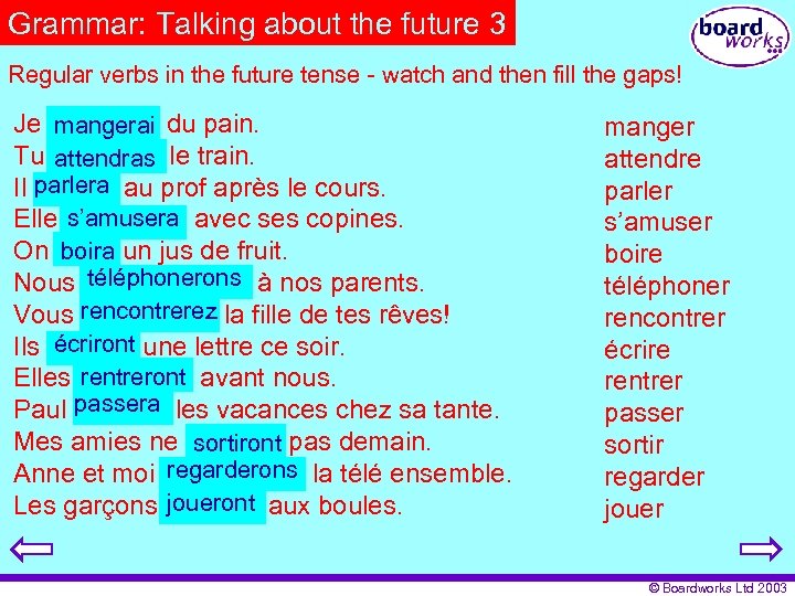Grammar: Talking about the future 3 Regular verbs in the future tense - watch