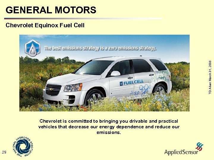 GENERAL MOTORS TD Aiken March 31, 2008 Chevrolet Equinox Fuel Cell Chevrolet is committed
