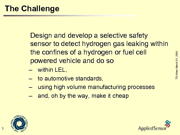 Design and develop a selective safety sensor to detect hydrogen gas leaking within the