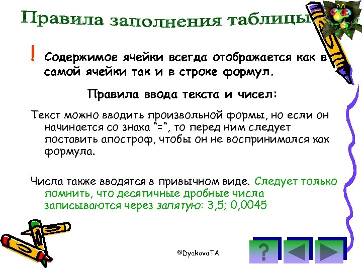 ! Содержимое ячейки всегда отображается как в самой ячейки так и в строке формул.
