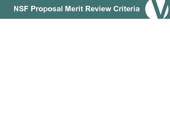 NSF Proposal Merit Review Criteria 