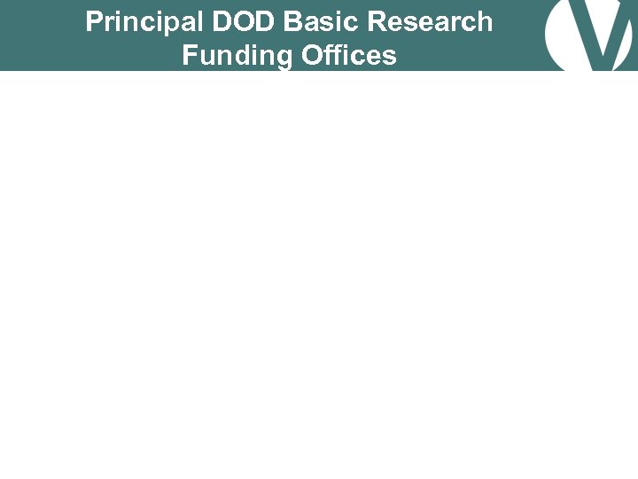 Principal DOD Basic Research Funding Offices 