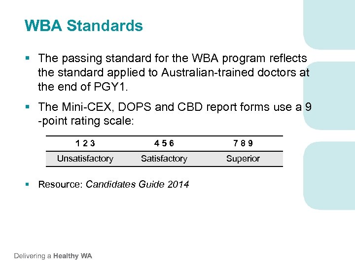 WBA Standards § The passing standard for the WBA program reflects the standard applied