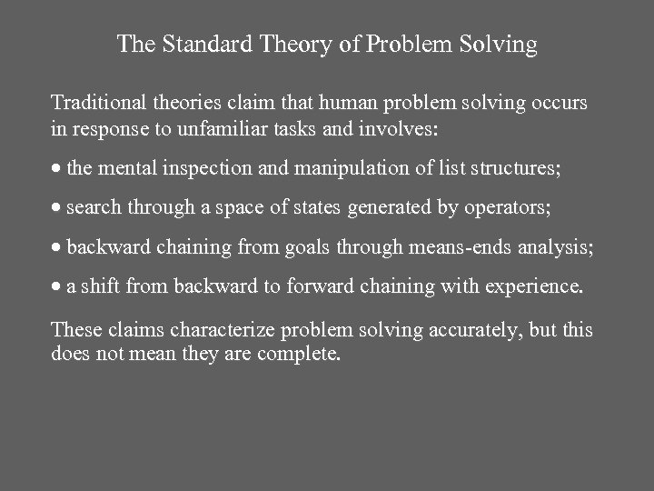 human problem solving the state of the theory in 1970