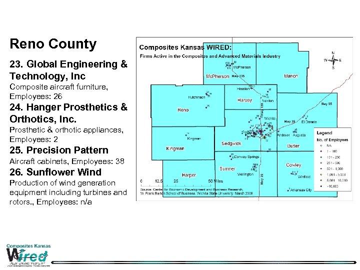 Reno County 23. Global Engineering & Technology, Inc Composite aircraft furniture, Employees: 26 24.