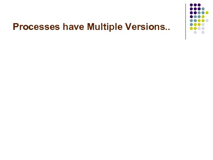 Processes have Multiple Versions. . 