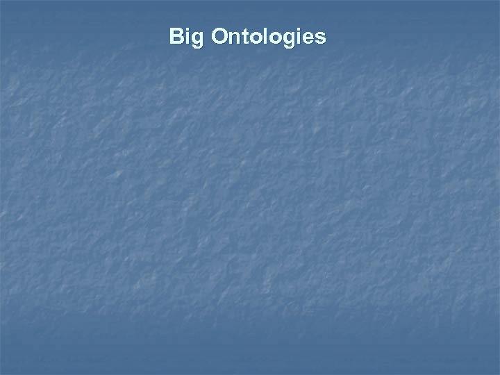 Big Ontologies 
