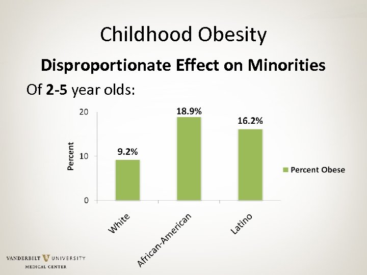 Childhood Obesity Disproportionate Effect on Minorities Of 2 -5 year olds: 