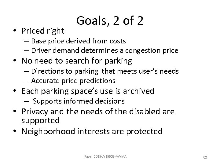  • Priced right Goals, 2 of 2 – Base price derived from costs