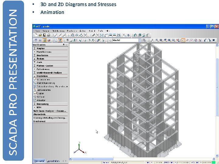  • • 3 D and 2 D Diagrams and Stresses Animation 