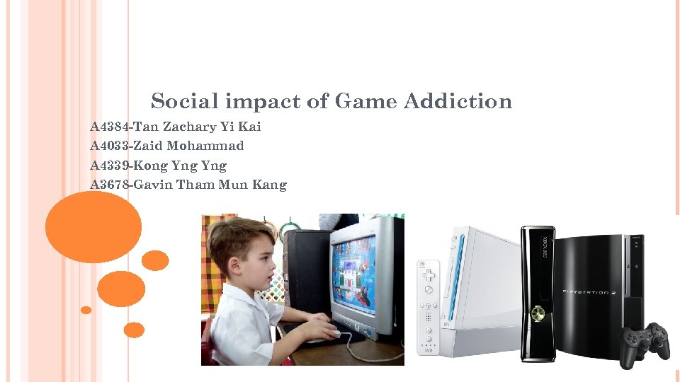 Social impact of Game Addiction A 4384 -Tan Zachary Yi Kai A 4033 -Zaid