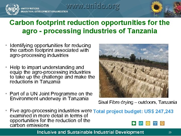 Carbon footprint reduction opportunities for the agro - processing industries of Tanzania • Identifying