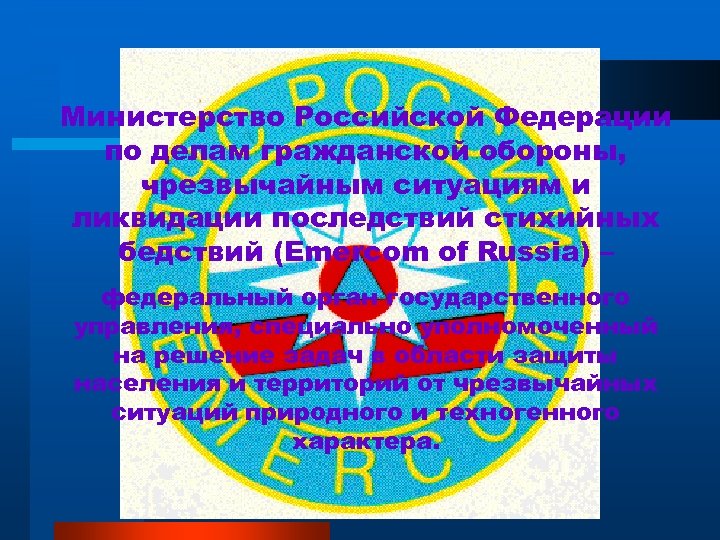 Министерство Российской Федерации по делам гражданской обороны, чрезвычайным ситуациям и ликвидации последствий стихийных бедствий