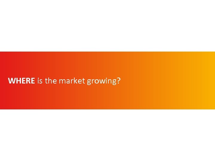 WHERE is the market growing? 