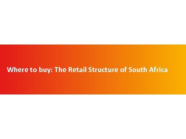 Where to buy: The Retail Structure of South Africa 