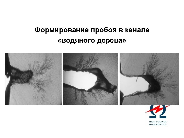 Формирование пробоя в канале «водяного дерева» 