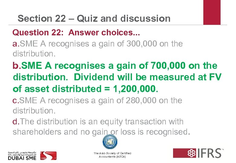 Section 22 – Quiz and discussion Question 22: Answer choices. . . a. SME