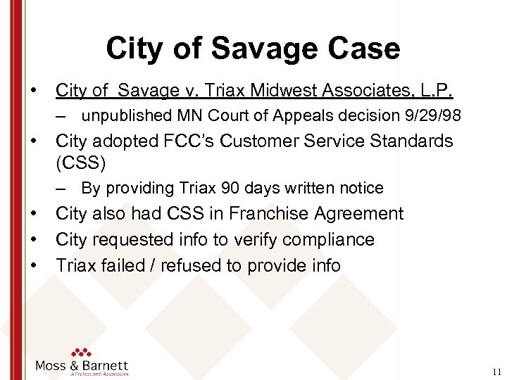 City of Savage Case • City of Savage v. Triax Midwest Associates, L. P.