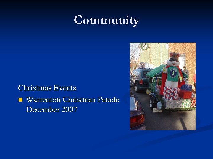 Community Christmas Events n Warrenton Christmas Parade December 2007 