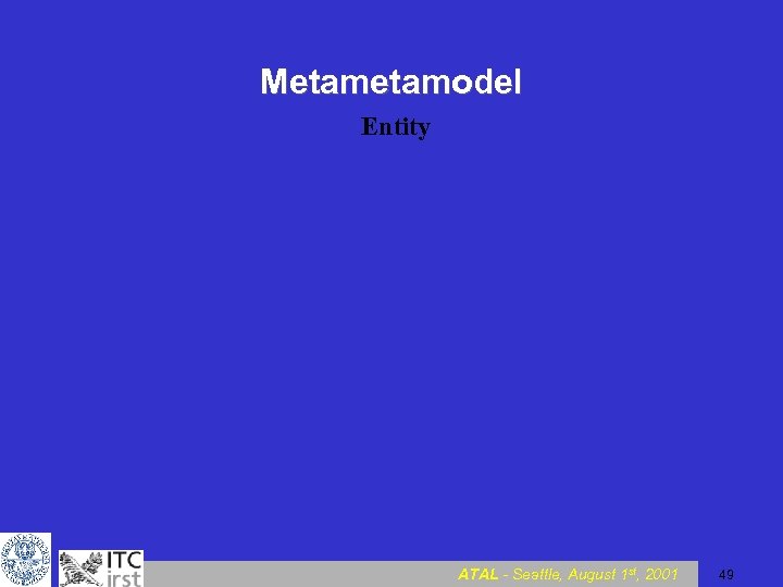 Metamodel Entity ATAL - Seattle, August 1 st, 2001 49 