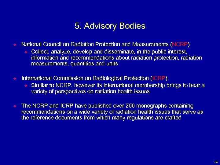 5. Advisory Bodies v National Council on Radiation Protection and Measurements (NCRP) v Collect,