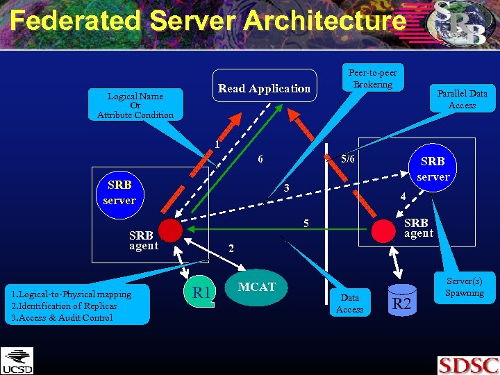 Federated Server Architecture Read Application Logical Name Or Attribute Condition Peer-to-peer Brokering Parallel Data