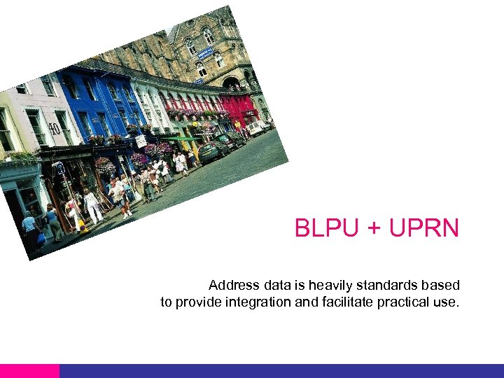 BLPU + UPRN Address data is heavily standards based to provide integration and facilitate